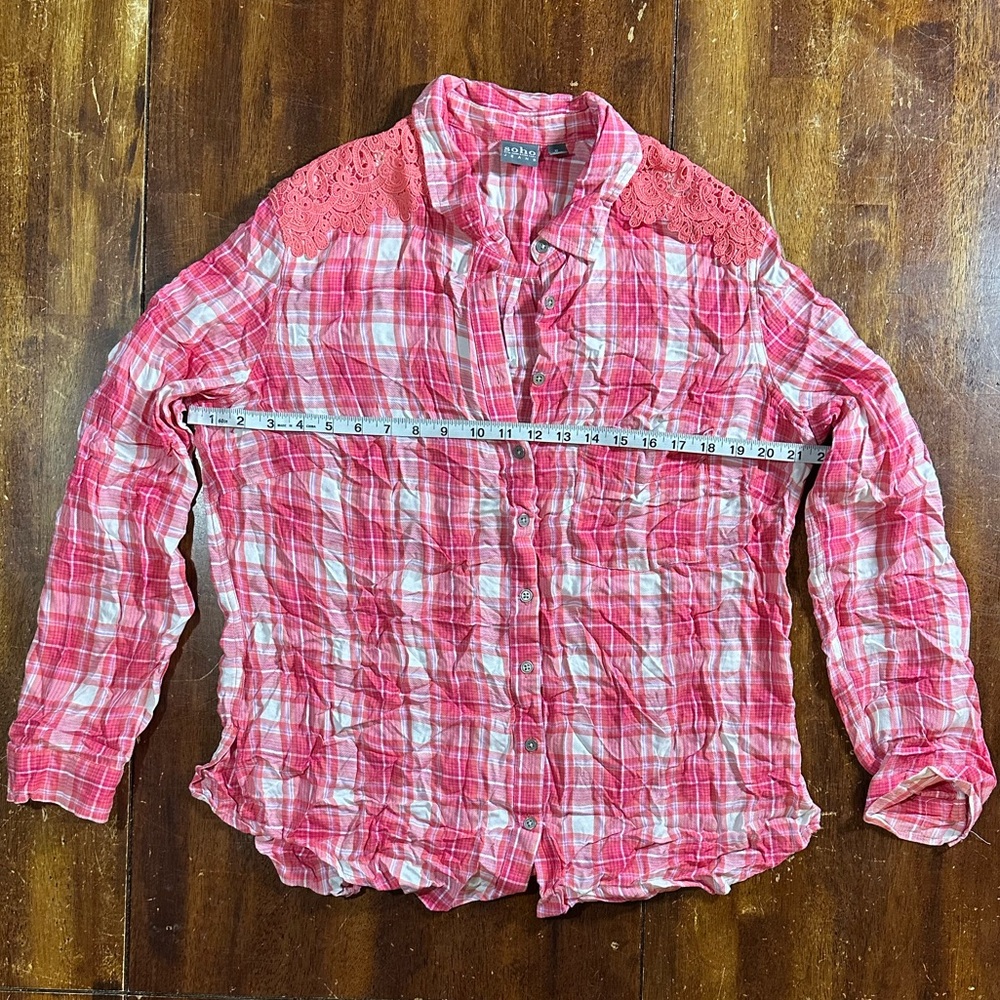 Soho Pink Plaid Button Down Shirt